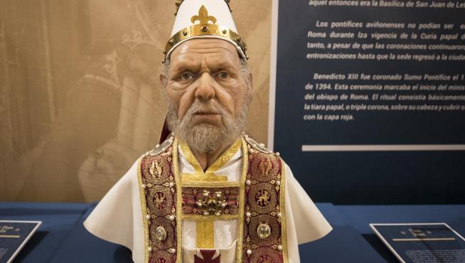 Imagen del Papa Luna que se expone en Illueca