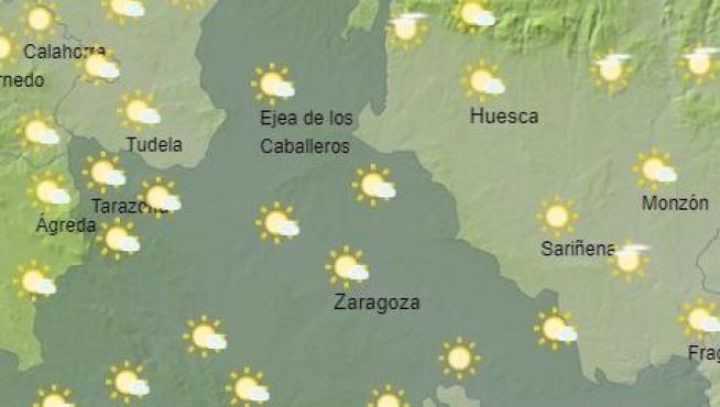 Mapa del tiempo en Zaragoza.