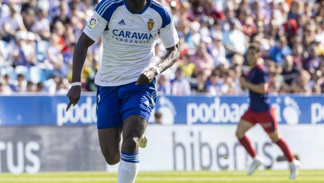 Gueye, en el partido del Real Zaragoza contra el Albacete.