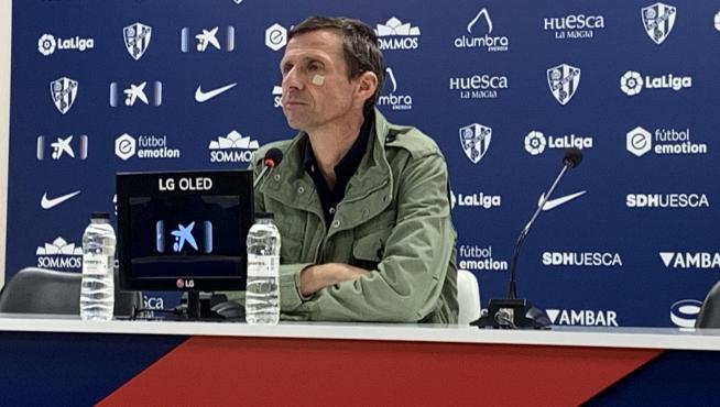 Cuco Ziganda durante la rueda de prensa previa al partido ante el Lugo.