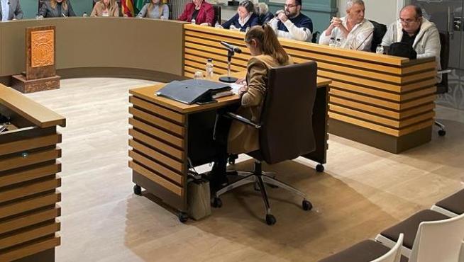 Imagen del pleno del Ayuntamiento de Fraga donde se aprobaron los presupuestos para 2024.