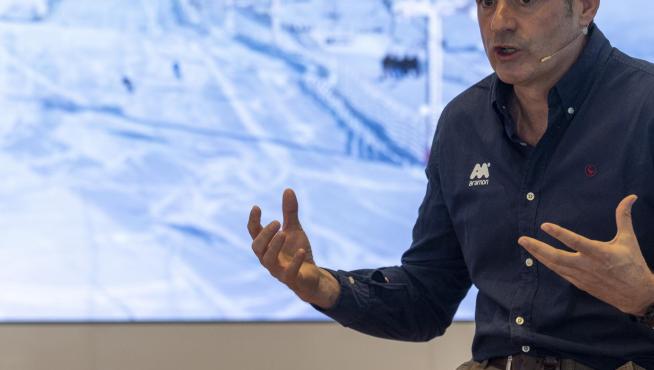 El presidente de Aramón, Antonio Gericó, en la presentación de la nueva temporada, este martes, en la sede de Ibercaja.
