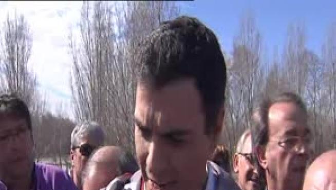 Sánchez critica a Rajoy en Pradilla de Ebro