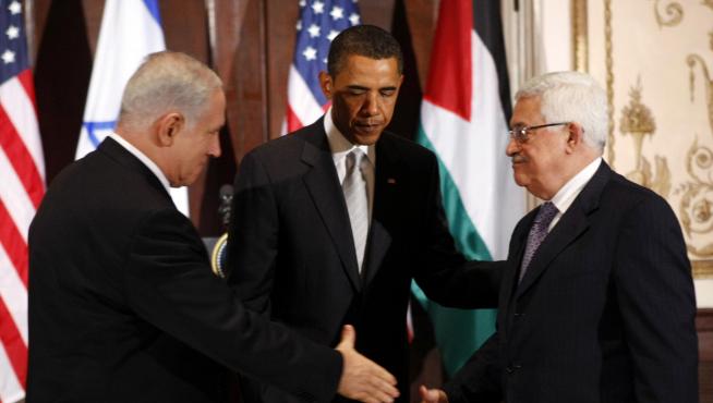 Obama, entre Benjamín Netanyahu y Mahmud Abás