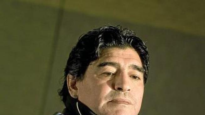 Diego Armando Maradona, ayer en Madrid.