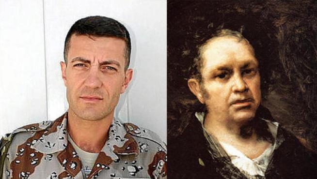 Seis generaciones y un solo apellido. A la izquierda, Luis. A la derecha, un autorretrato de Francisco de Goya
