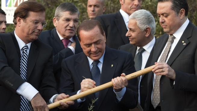 Berlusconi, durante su visita a Israel