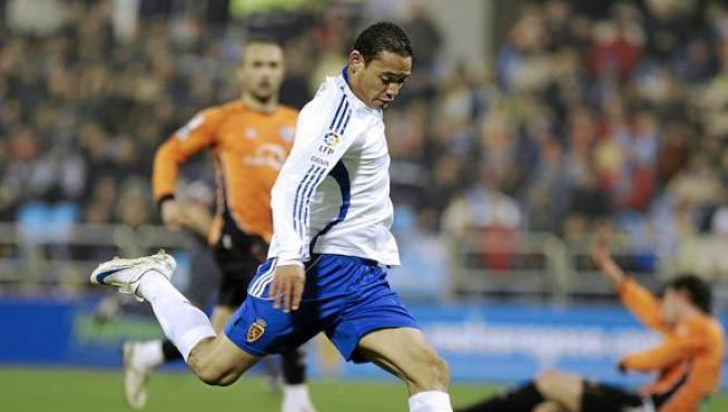 Oliveira, en uno de sus últimos partidos con el Real Zaragoza.