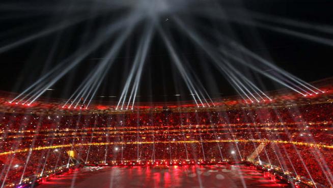 La ceremonia de clausura, en el Soccer City, antes del partido