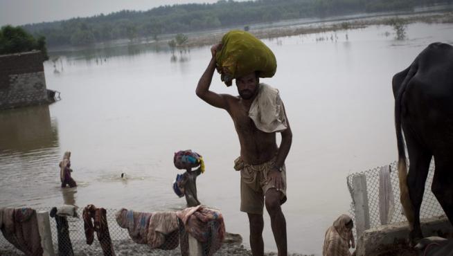 Afectados por las  lluvias monzónicas en Pakistán
