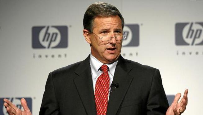 El hasta ahora director de HP, Mark Hurd, durante una reciente rueda de prensa de la firma.