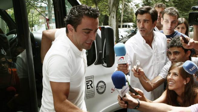 Xavi a su llegada a Las Rozas.