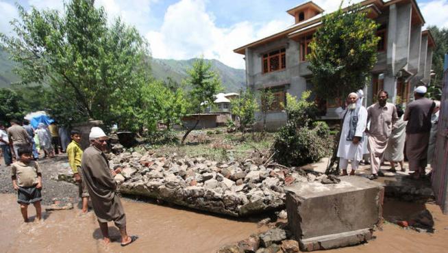 Una de las zonas inundadas de Cachemira.