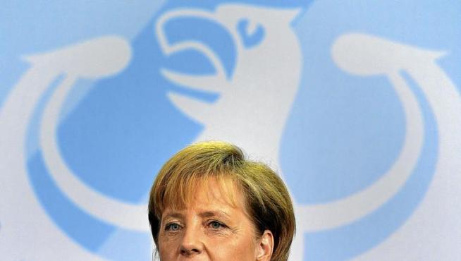 La canciller alemana, Angela Merkel, ayer en la sede del gobierno alemán, en Berlín.