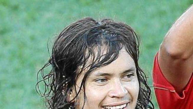 Waldo Ponce después de un partido con Chile en el Mundial.