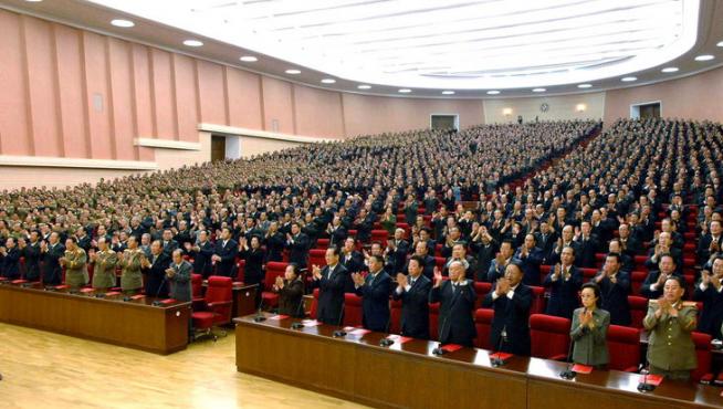 Reunión del Partido de los Trabajadores norcoreano, en la que se ha confirmado a Kim Jong-Un como sucesor al poder