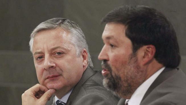 José Blanco y Francisco Caamaño durante la rueda de prensa posterior al Consejo de Ministros