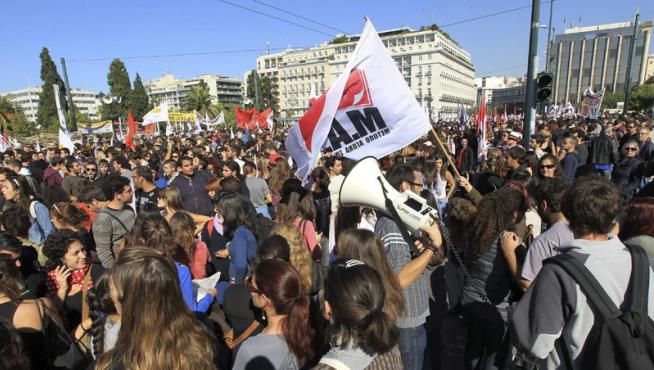 Manifestaciones en Grecia durante la segunda jornada de huelga general
