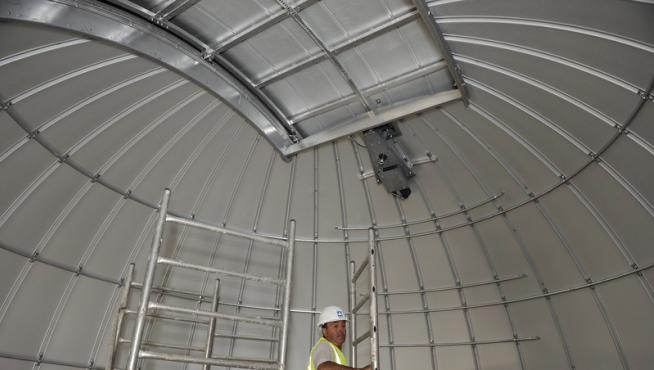 La cúpula para el telescopio auxiliar, el primero que llegará a Javalambre, ya está montada.