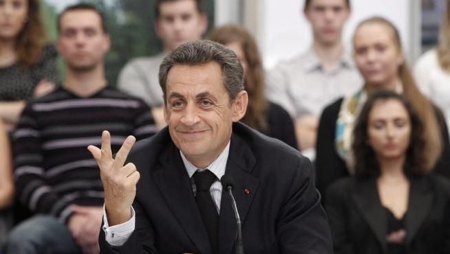 Nicolás Sarkozy, durante la conferencia