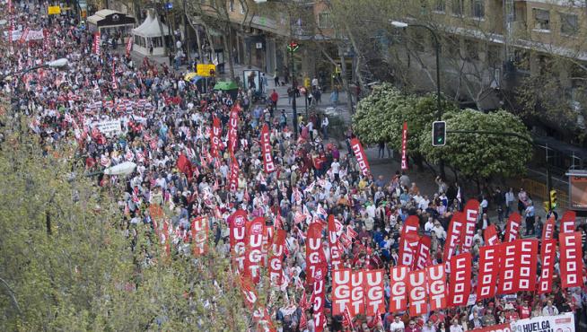 Imagen que la huelga general de marzo dejó en Zaragoza