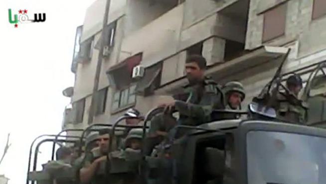 Imagen de este sábado de militares sirios