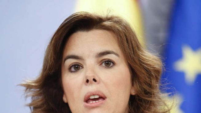 Soraya Sáenz, en rueda de prensa