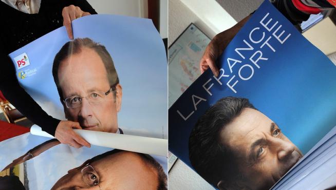 Fotografía tomada en mazo durante la campaña electoral de los candidatos franceses.