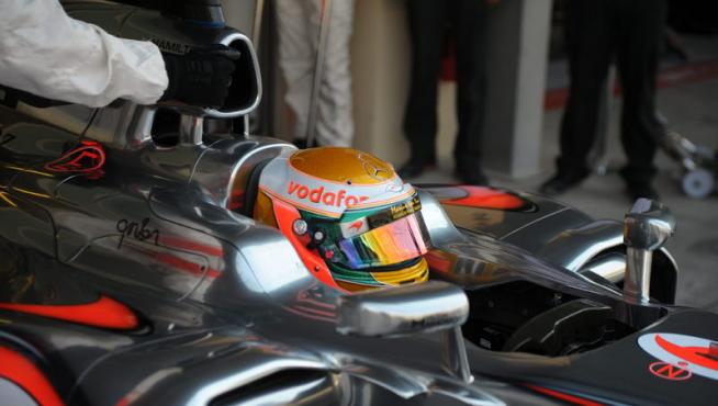Lewis Hamilton en los primeros entrenamientos libres del GP de Abu Dabi.