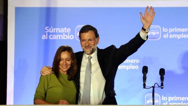 Mariano Rajoy con su esposa