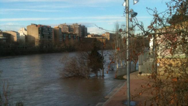 El Ebro a su paso por Zaragoza esta mañana