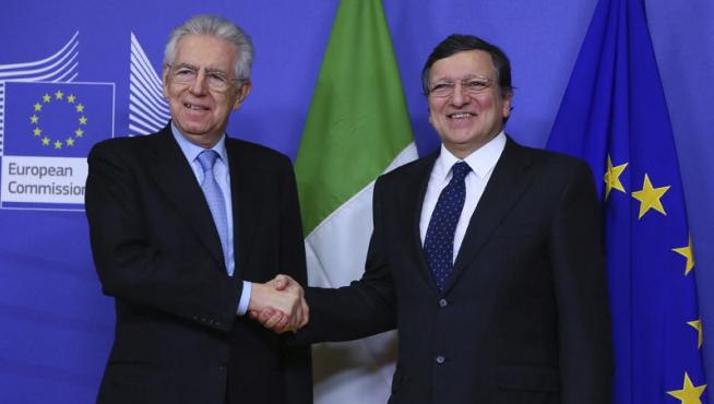 Barroso celebró una cena privada con el primer ministro saliente de Italia, Mario Monti