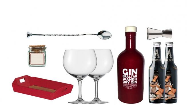 La  'Cesta Gin Tonic' incluye un lote completo para preparar estos combinados en casa