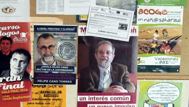 Carteles de las elecciones en el Campus Duques de Soria