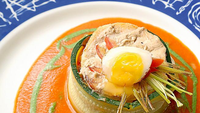 Fritada aragonesa con huevo de codorniz