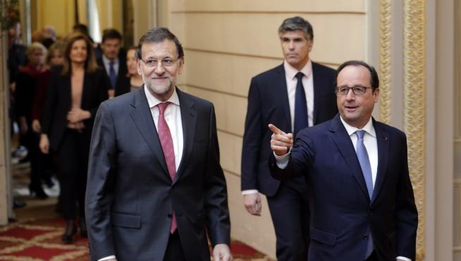 Rajoy y Hollande tras la cumbre bilateral España-Francia