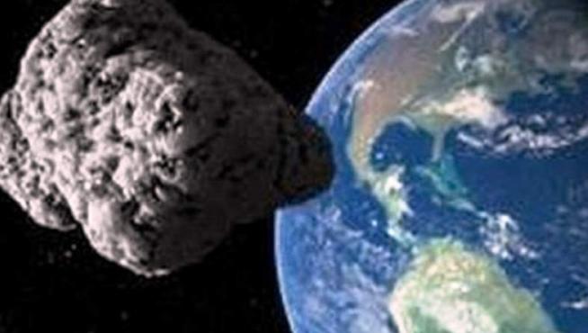 Imagen de archivo de un asteroide acercándose a la tierra.