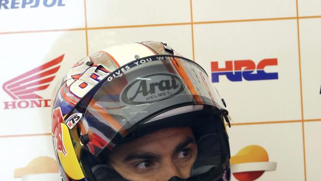 El piloto español Dani Pedrosa en el circuito de Le Mans.