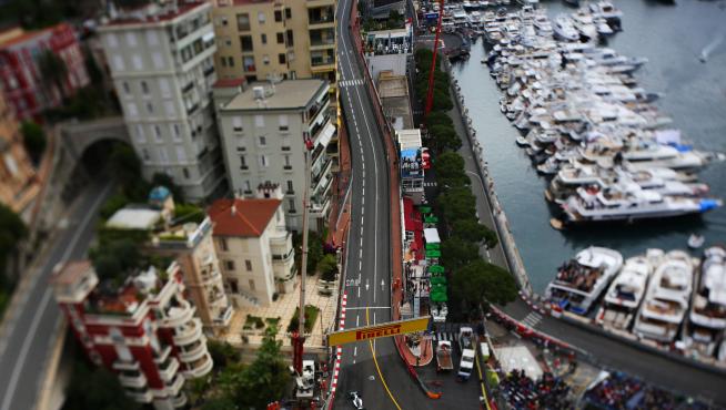 Vista aérea del circuito urbano de Mónaco
