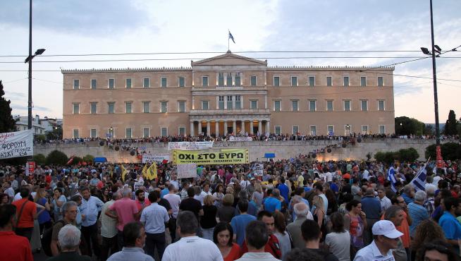 Protesta en Grecia contra las políticas de austeridad impuestas por la 'troika' comunitaria.