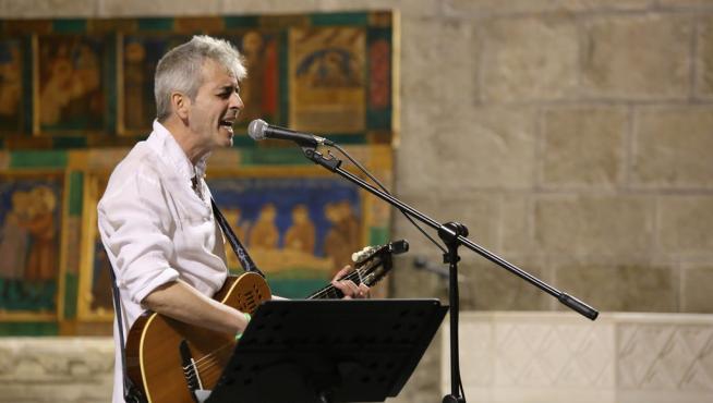 Javi Sánchez en el concierto de hace unos meses para recaudar fondos para la reparación de la Iglesia de los Franciscanos de Teruel