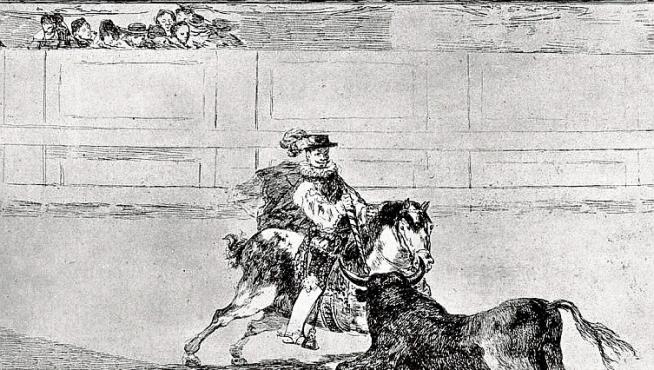 Uno de los grabados de 'La tauromaquia' de Goya.