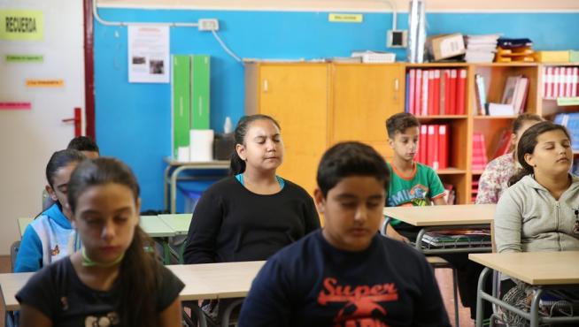Mindfulness en el colegio Ramiro Soláns de Zaragoza.