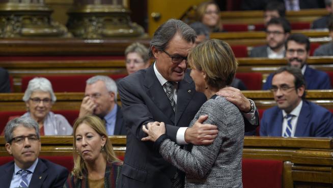 Artur Mas y Carme Forcadell, en el Parlamento catalán