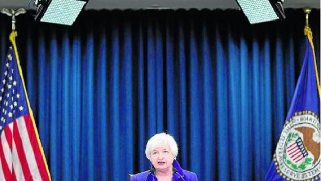 La presidenta de la Reserva Federal estadounidense, Janet Yellen, ayer en Washington.