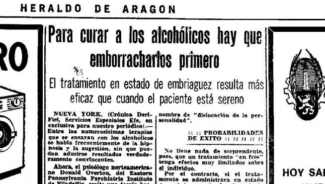 'Para curar a los alcohólicos primero hay que emborracharlos primero', noticia publicada el 14 de abril de 1973.