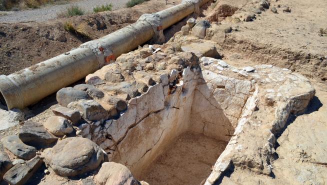 Lagar celtibérico descubierto el verano de 2015 en el término de Tarazona.