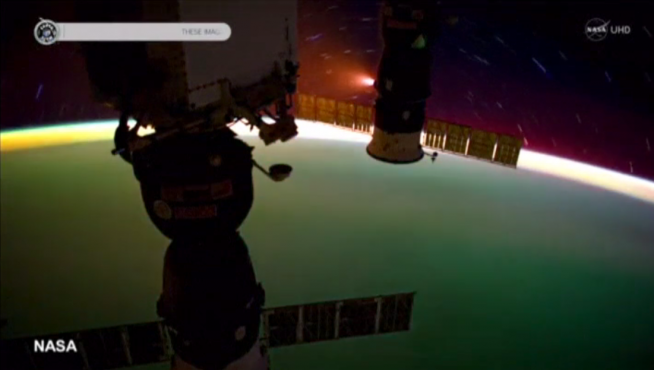 Imágenes de la aurora boreal vista desde el espacio en el vídeo grabado por la Nasa.