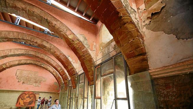 La sala capitular del monasterio de Sijena, cuyos arcos decoraban las pinturas reclamadas.