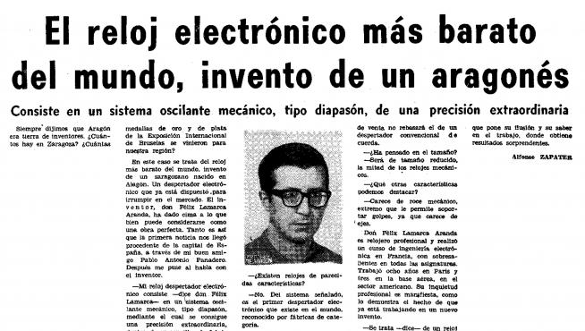 Noticia publicada en Heraldo de Aragón por Alfonso Zapater el 7 de mayo de 1976.